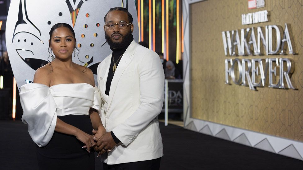 Zinzi Evans and Ryan Coogler attending the European premiere of Black Panther: Wakanda Forever